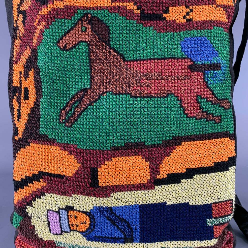 WALTER VAN BEIRENDONCK SS14 Budapest Black Cotton Crossbody Bag - Picture 2 of 10